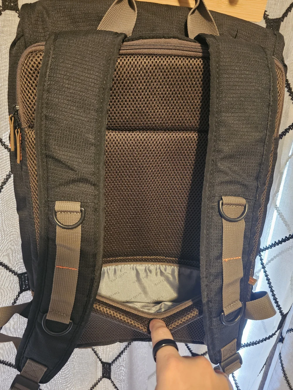 Lenovo Black Canvas Backpack with Brown 